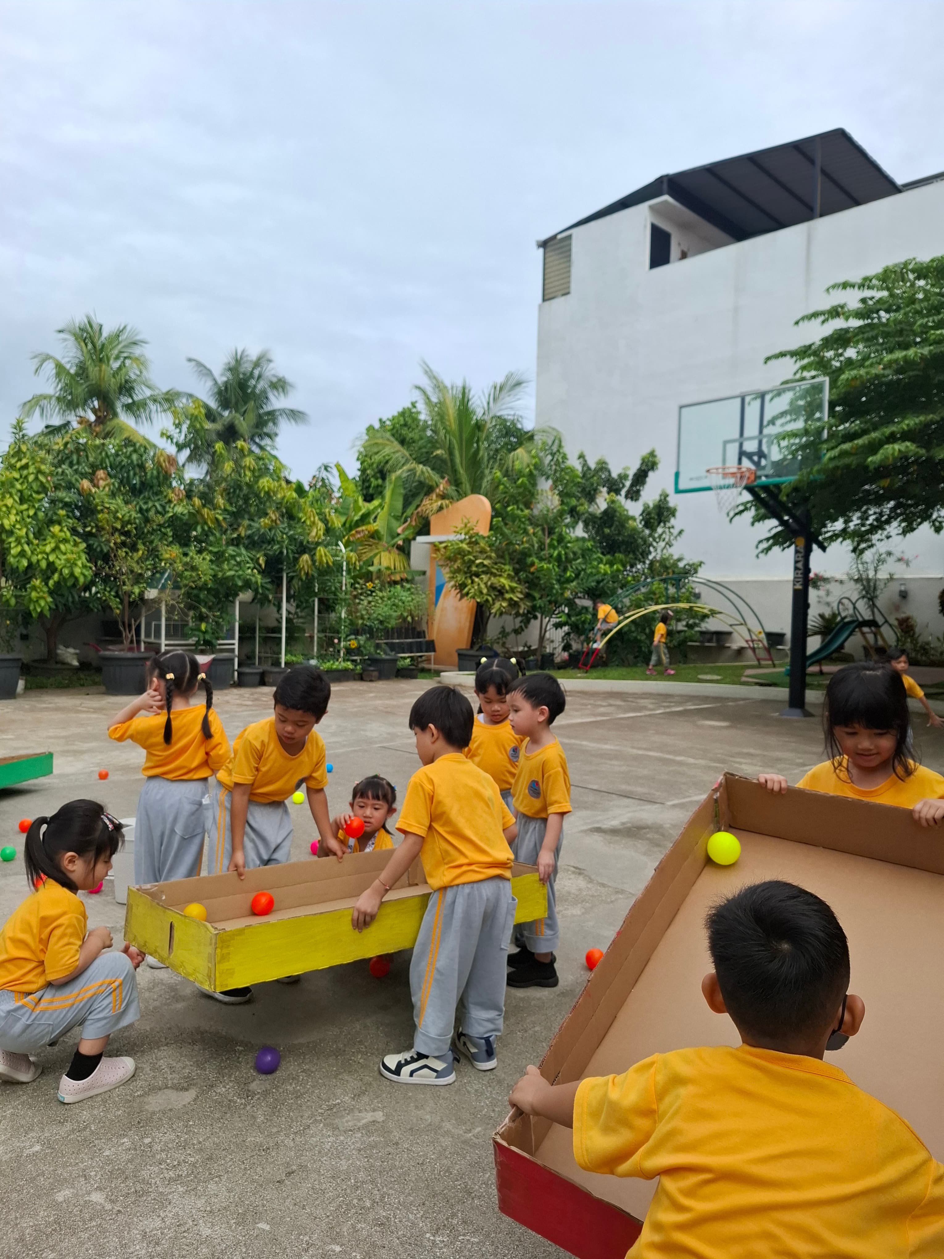 Children playing with blocks